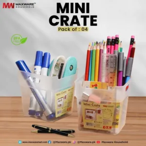Pack of 4 Mini Crate for storage Food Beauty Products and Household items