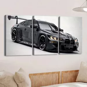 3pcs Wooden Photo Frame - Sleek Black Supercar Racing Car, Perfect for Home, Office, Living Room, or Bedroom Wall Decor.